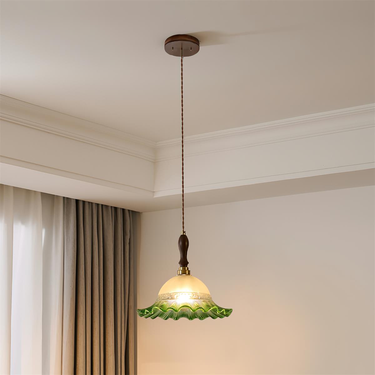 Brielle Pendant Lamp Scalloped Embossed Glass - Letslighting