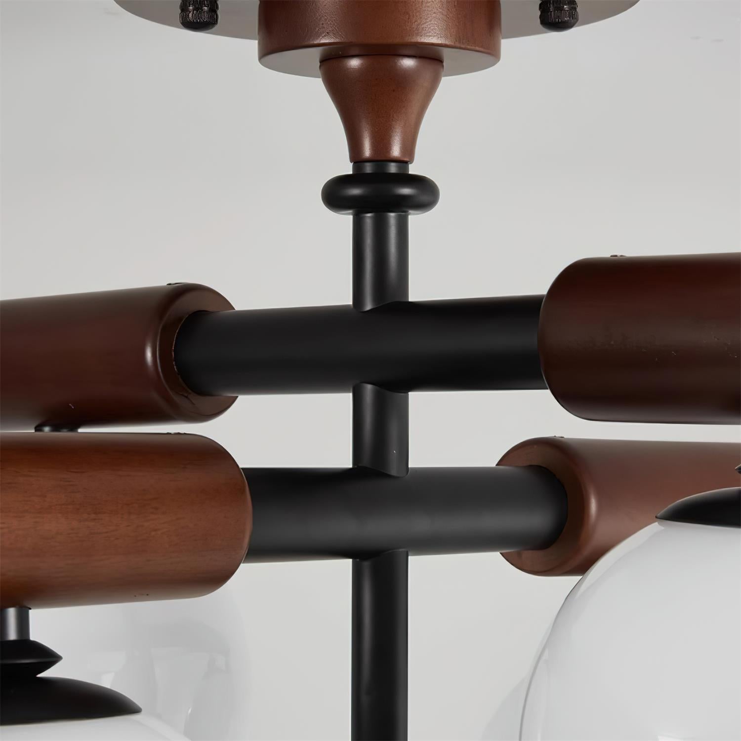 Briette Ceiling Light Wood Arms Sculptural Globe - Letslighting