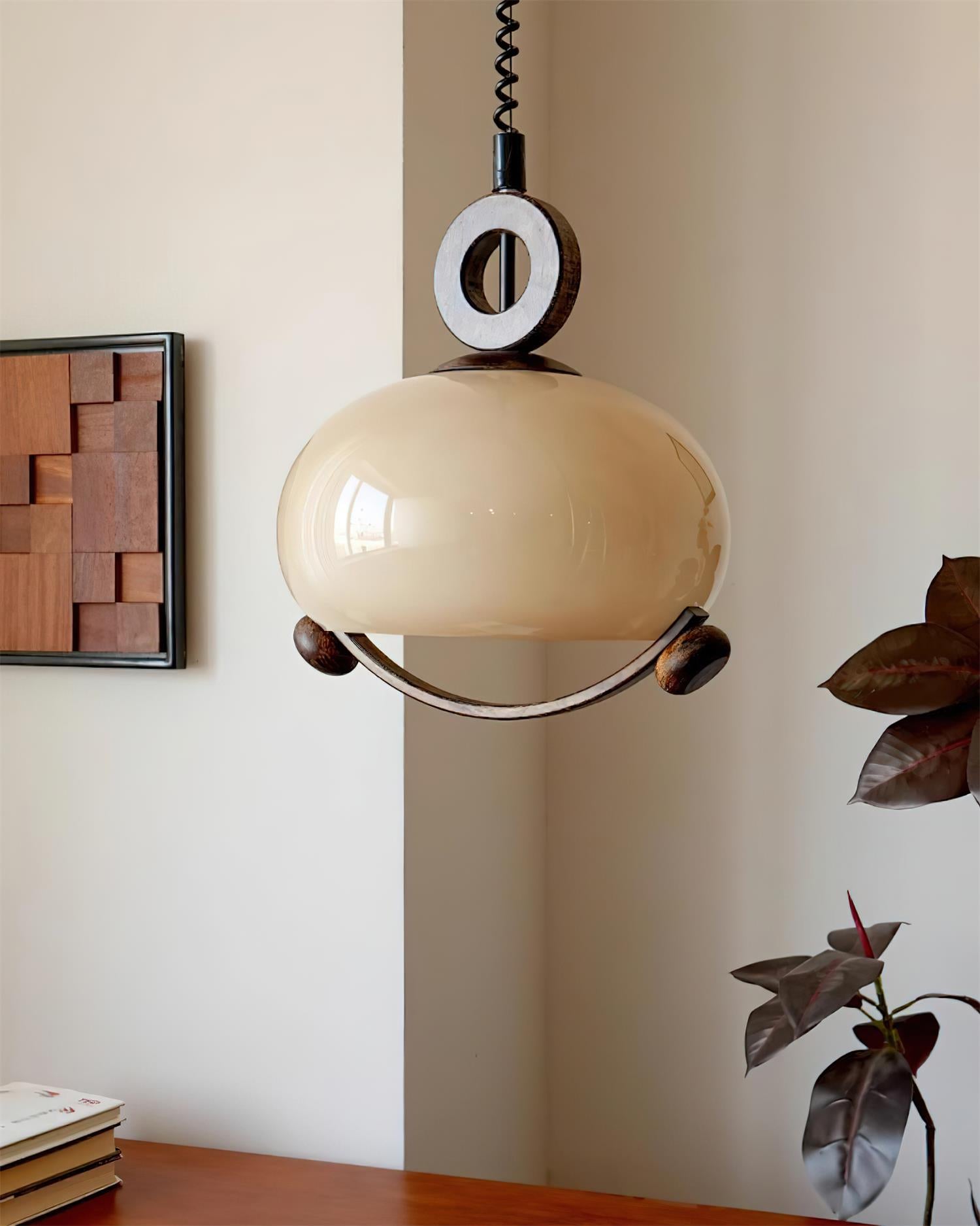 Briette Pendant Lamp Rounded Wood Vintage - Letslighting
