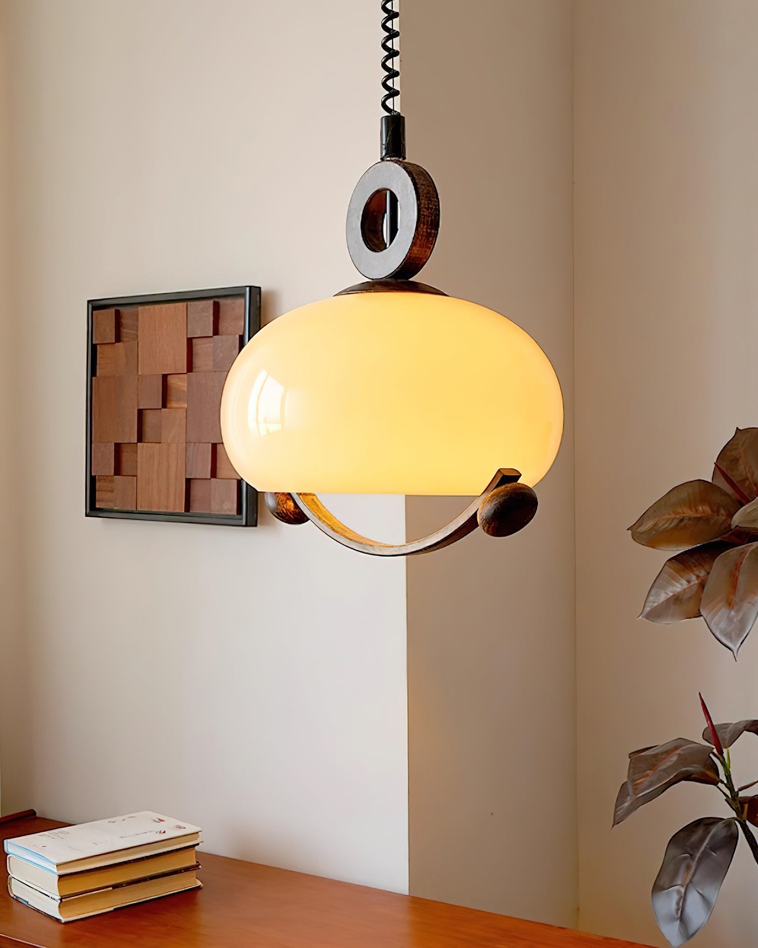 Briette Pendant Lamp Rounded Wood Vintage - Letslighting
