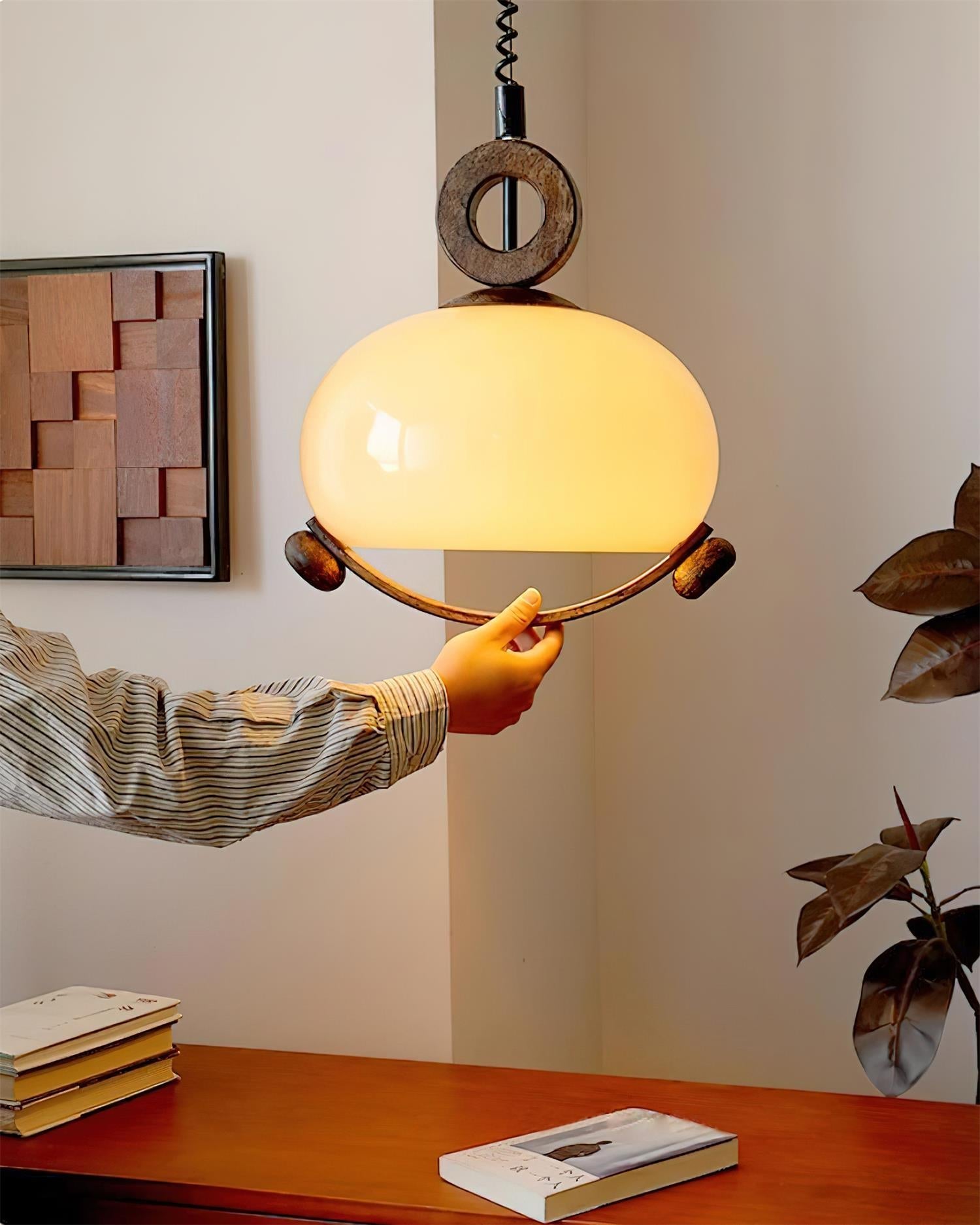 Briette Pendant Lamp Rounded Wood Vintage - Letslighting