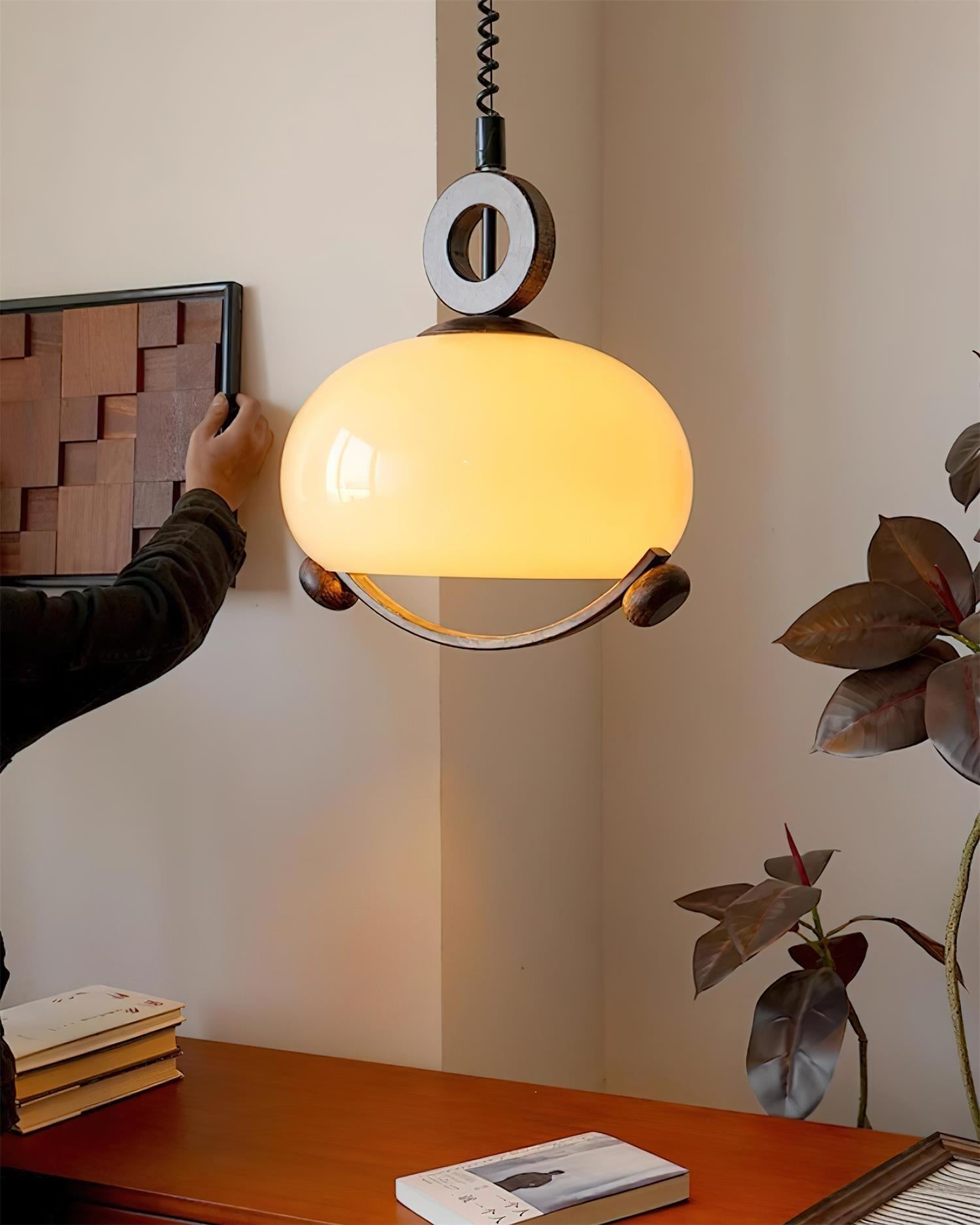 Briette Pendant Lamp Rounded Wood Vintage - Letslighting