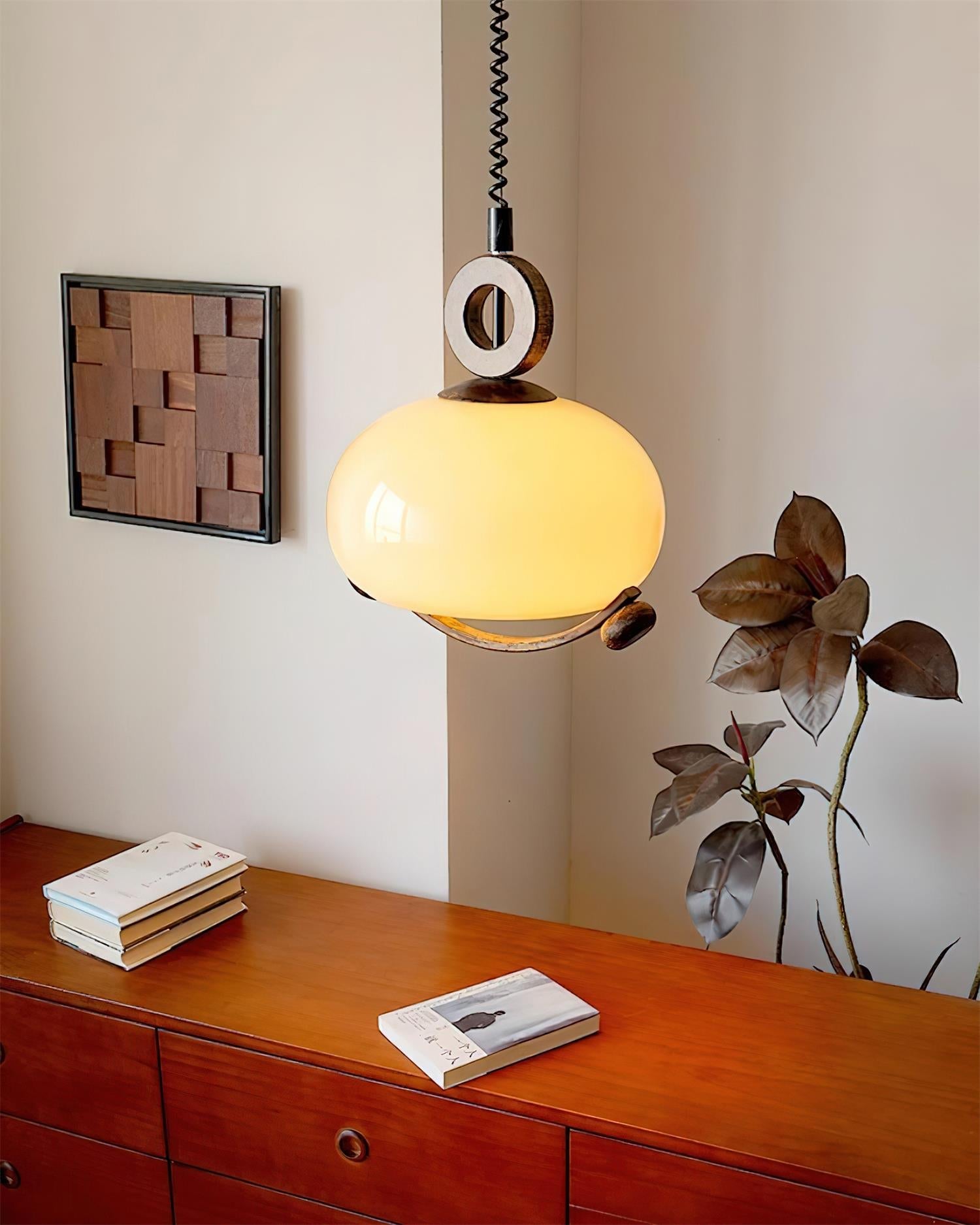 Briette Pendant Lamp Rounded Wood Vintage - Letslighting