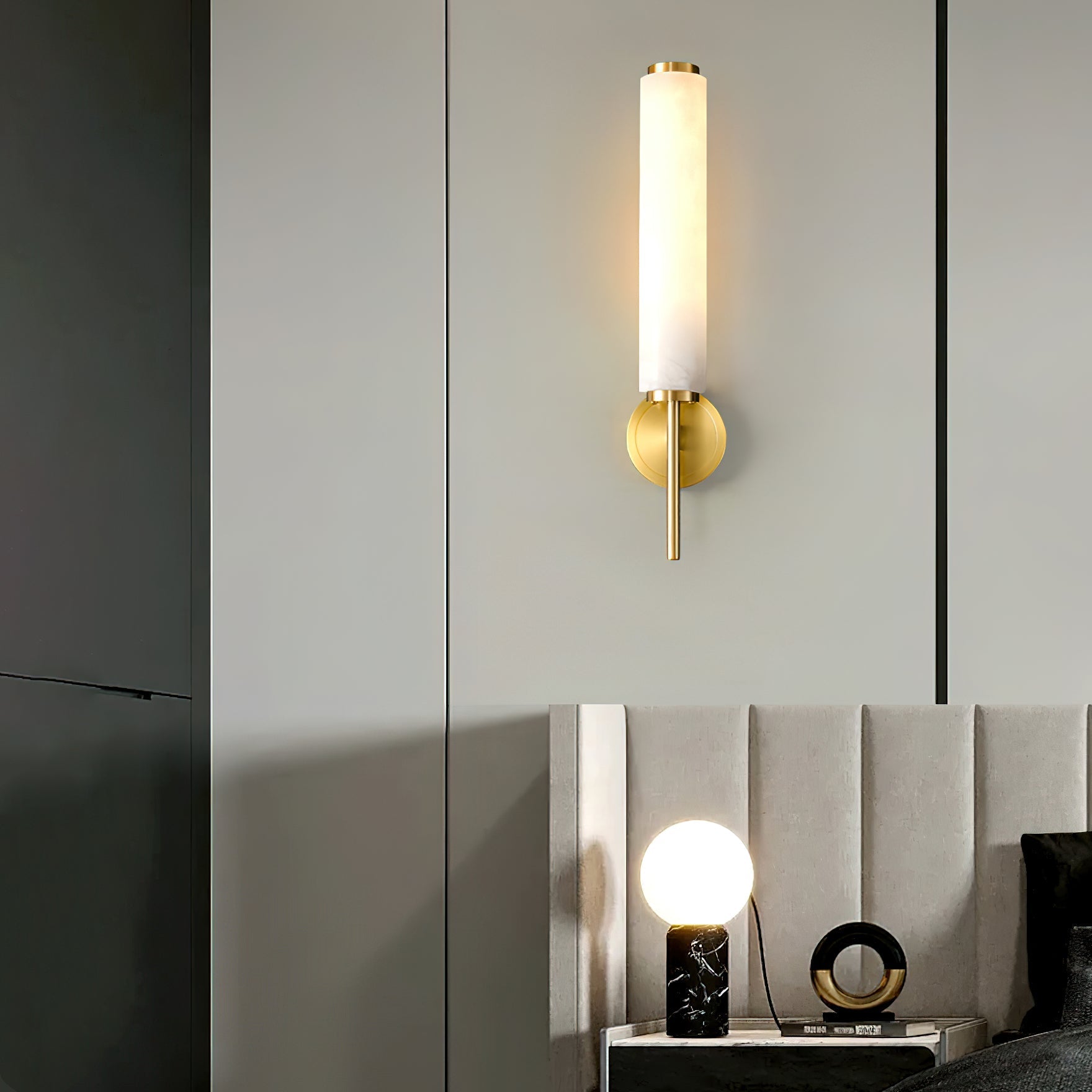 Kristy Art Deco Alabaster Wall Lamp