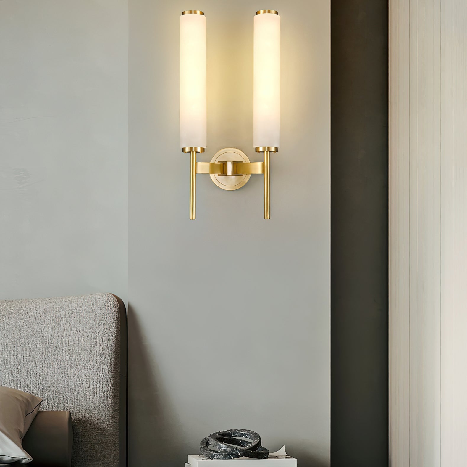 Kristy Art Deco Alabaster Wall Lamp