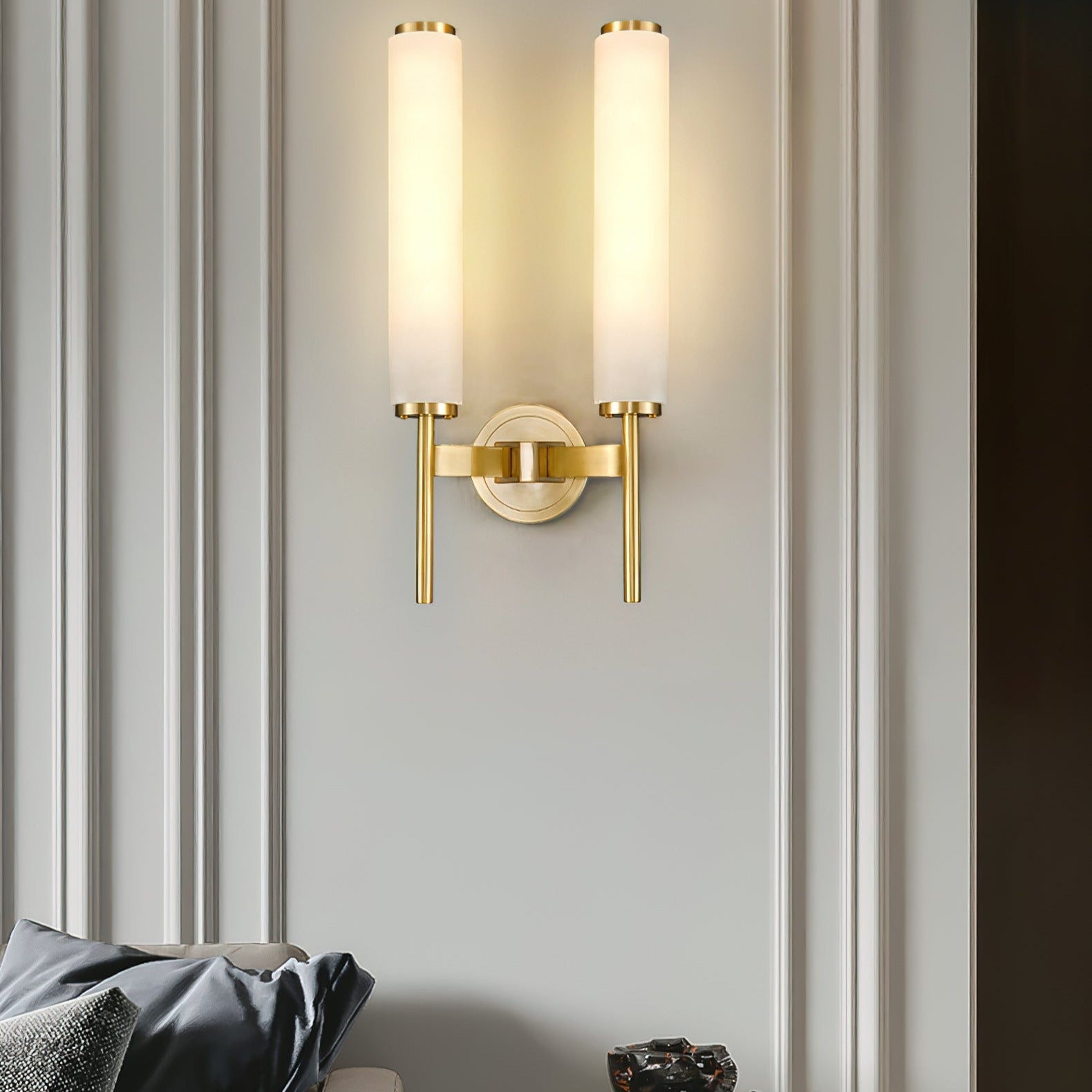 Kristy Art Deco Alabaster Wall Lamp