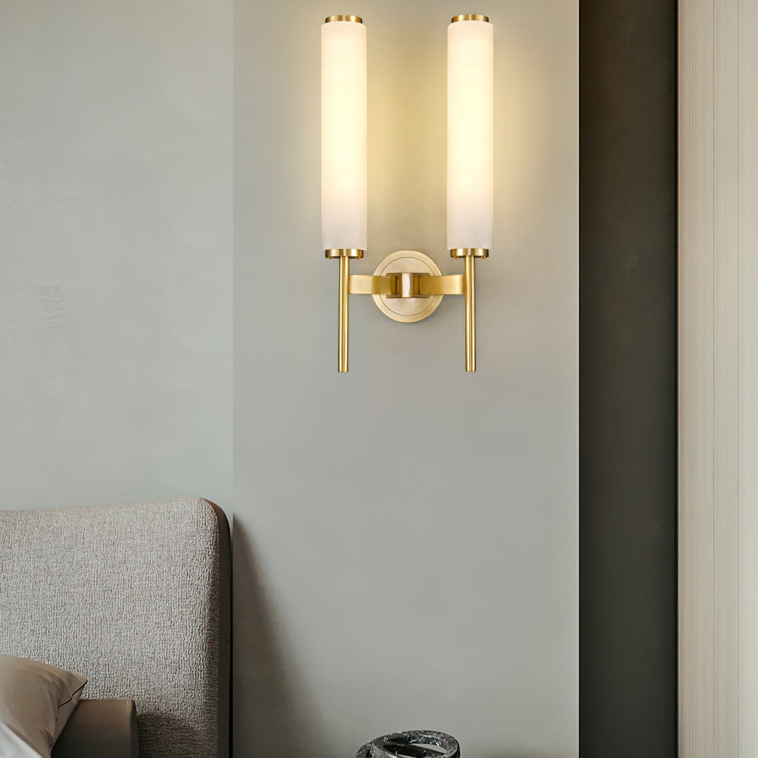 Kristy Art Deco Alabaster Wall Lamp