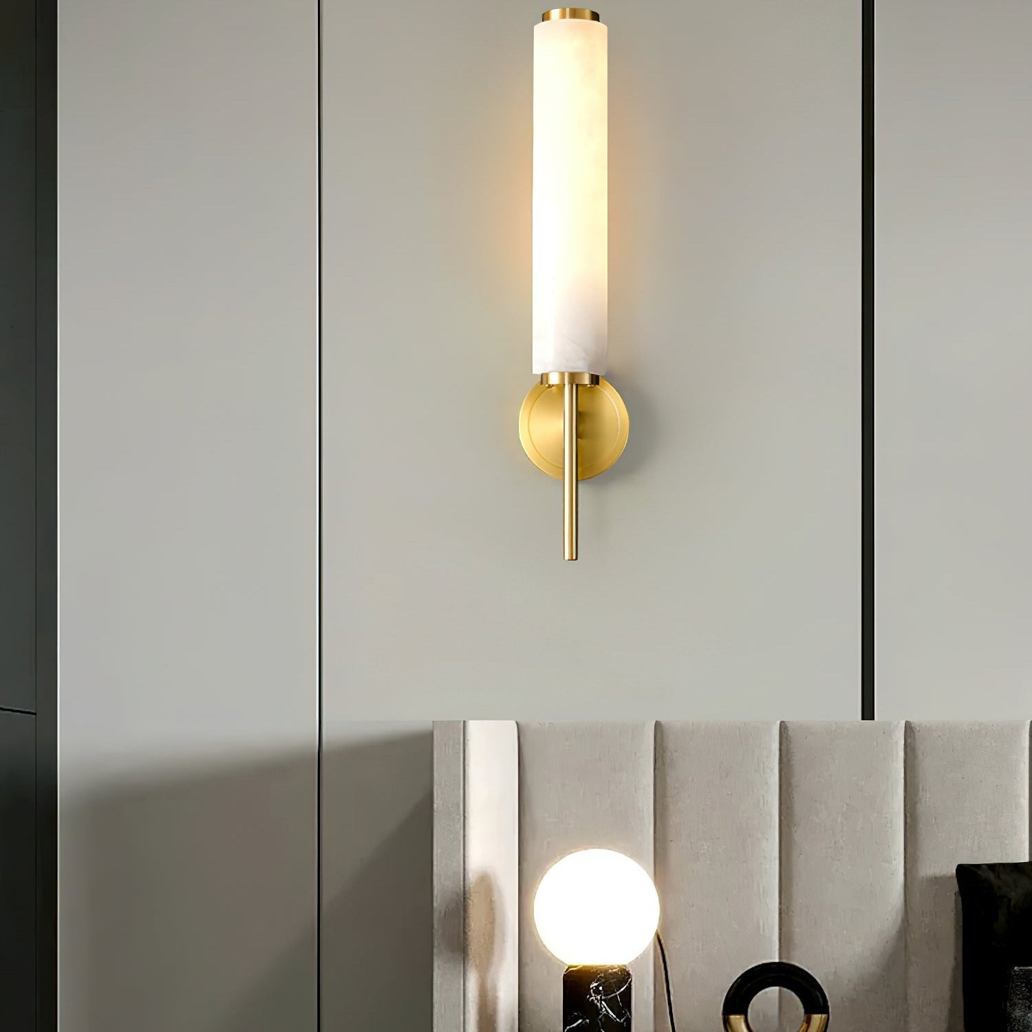 Kristy Art Deco Alabaster Wall Lamp
