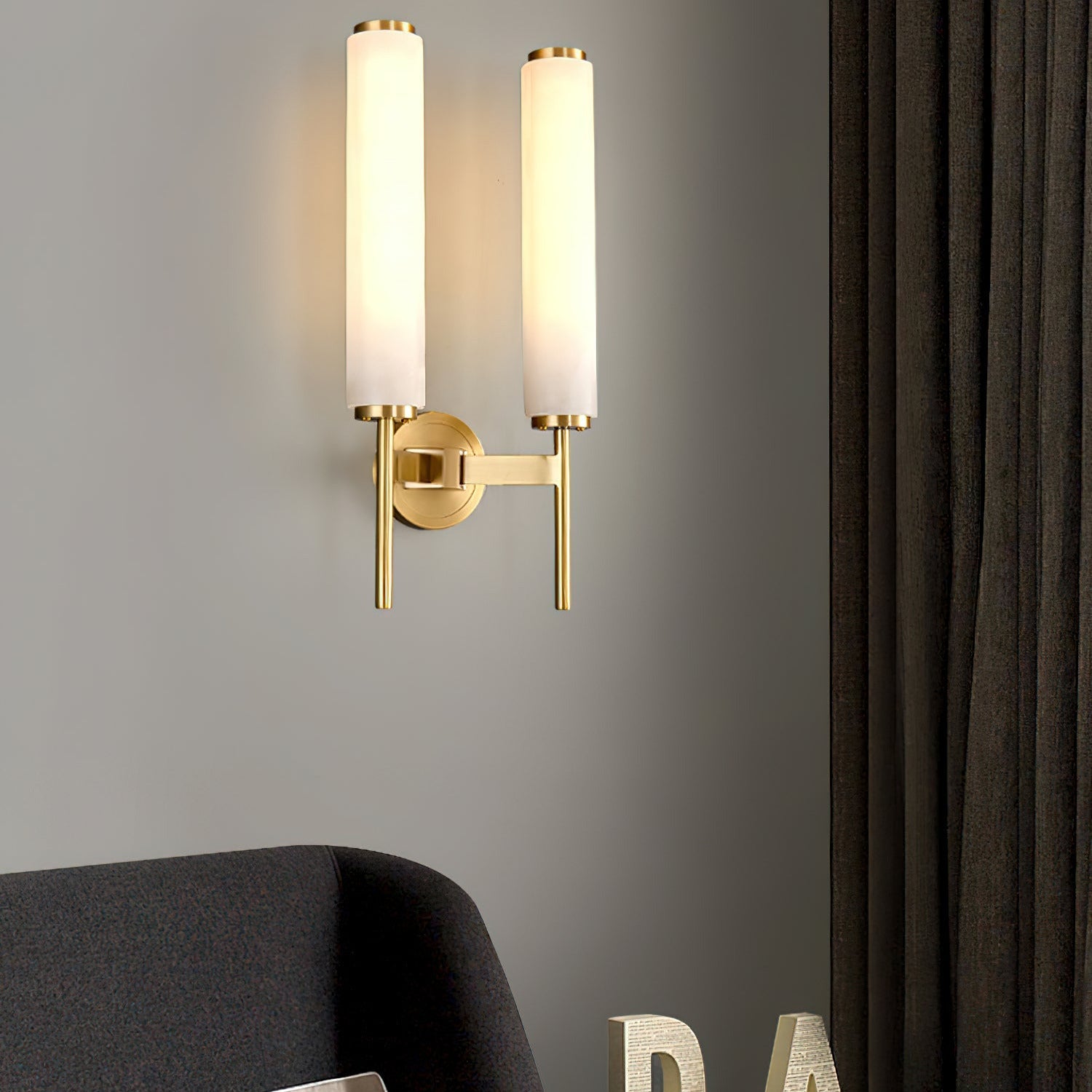 Kristy Art Deco Alabaster Wall Lamp