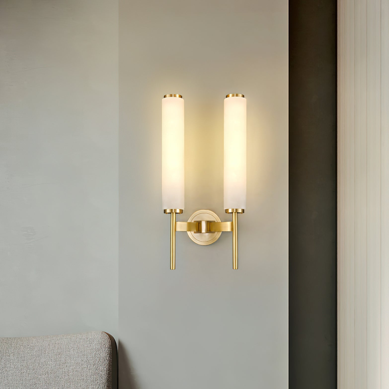 Kristy Art Deco Alabaster Wall Lamp