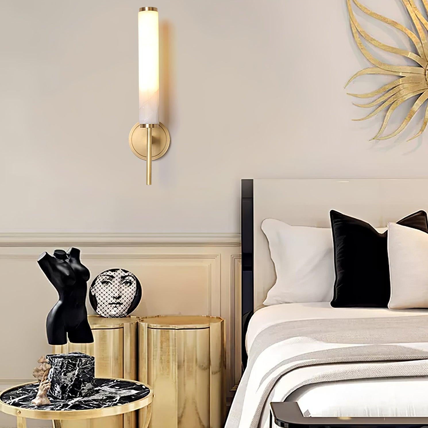 Kristy Art Deco Alabaster Wall Lamp