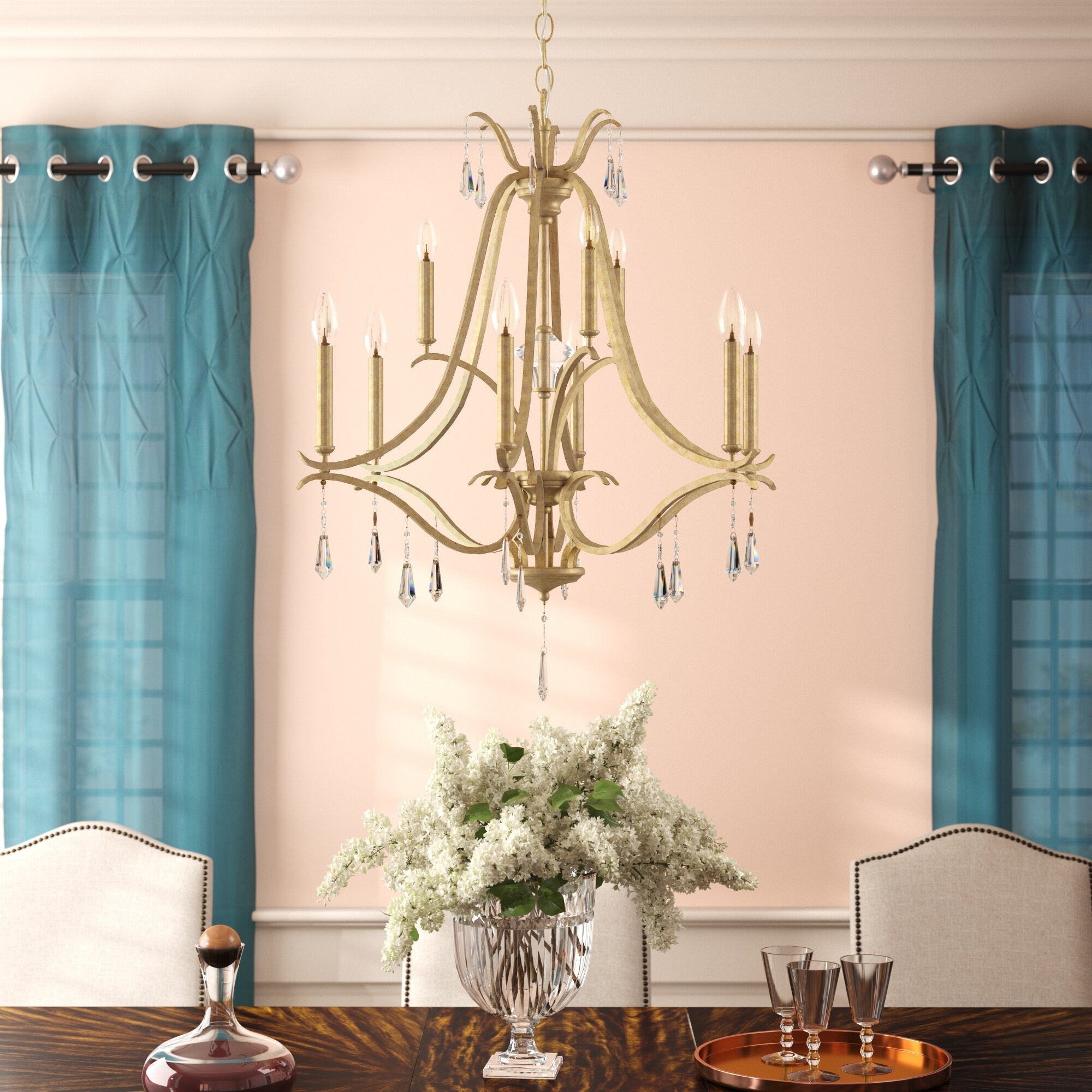 Lyra Postmodern Luxury Copper Crystal Chandelier - Letslighting