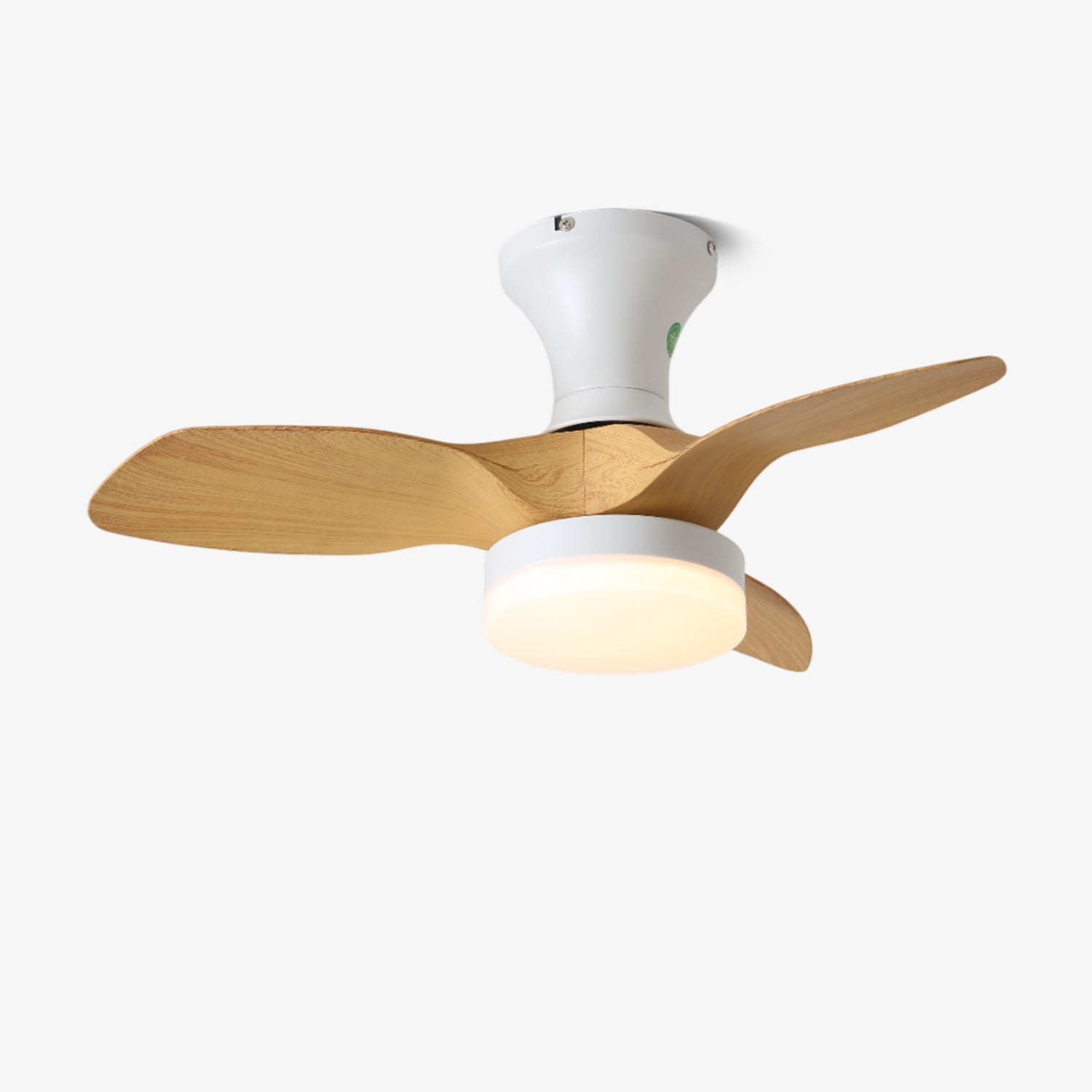 Nora Minimalist White Wood Ceiling Fan Light - Letslighting