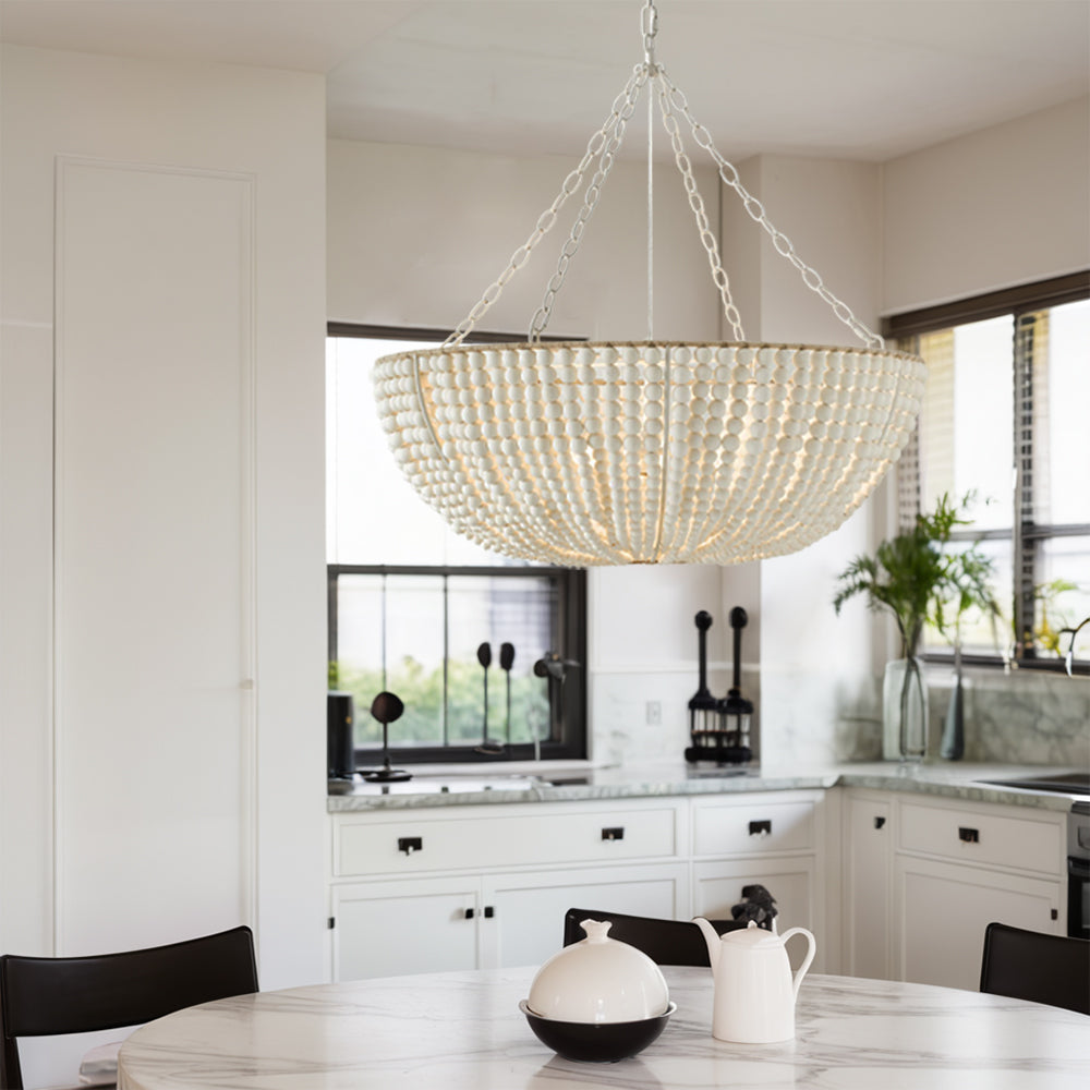 Colora Postmodern Luxury Beaded Wood Chandelier - Letslighting