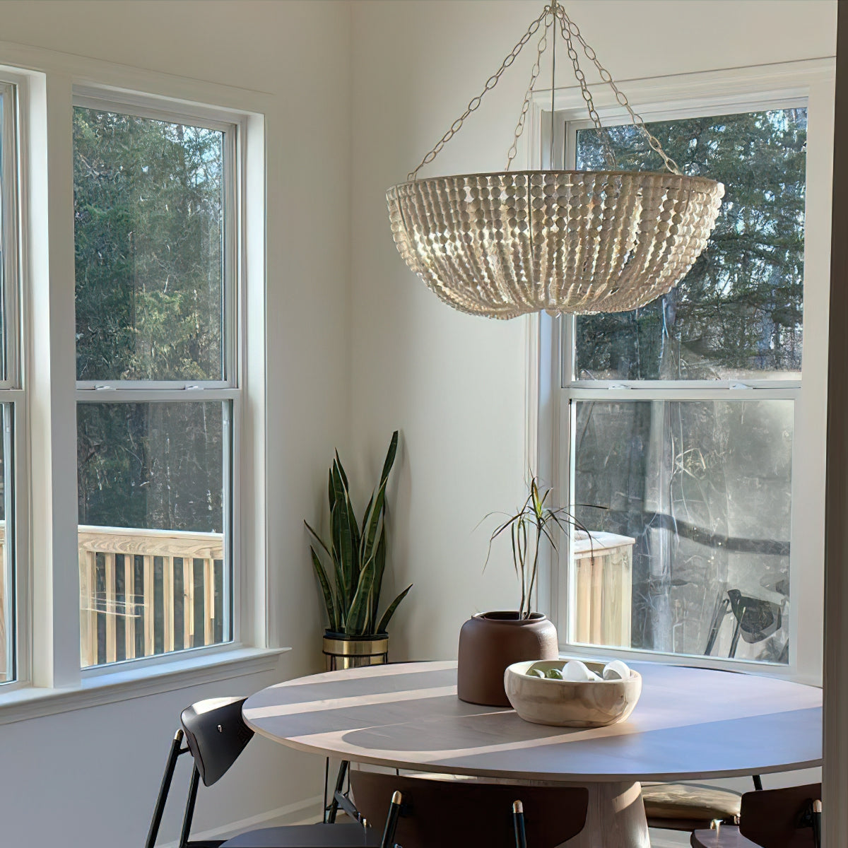 Colora Postmodern Luxury Beaded Wood Chandelier - Letslighting