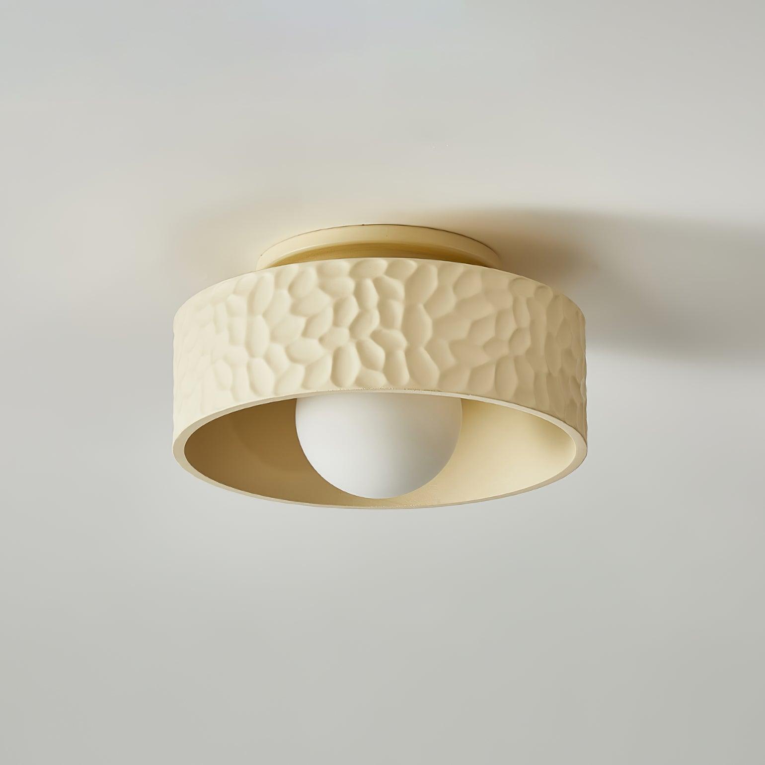 Brito Ceiling Lamp Textured Round Shade Wabi Sabi - Letslighting