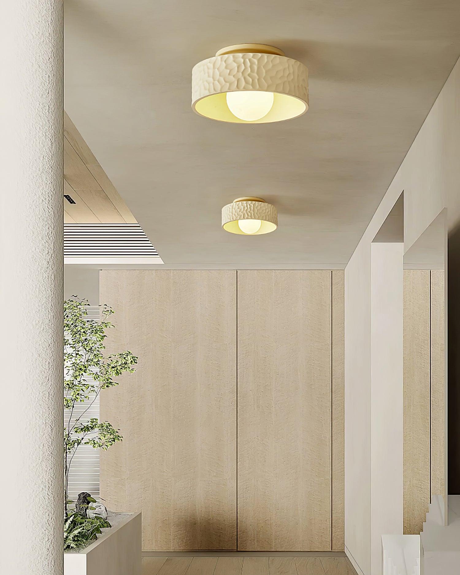 Brito Ceiling Lamp Textured Round Shade Wabi Sabi - Letslighting