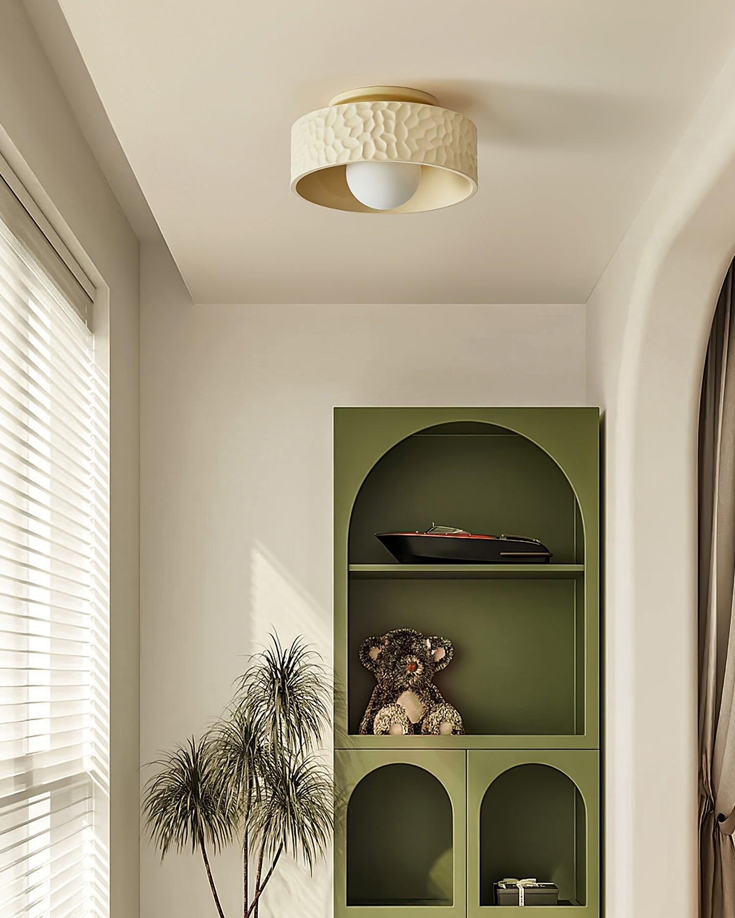 Brito Ceiling Lamp Textured Round Shade Wabi Sabi - Letslighting