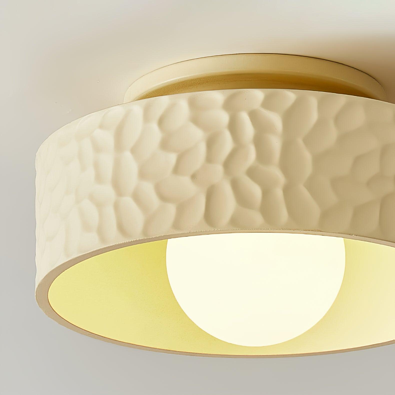 Brito Ceiling Lamp Textured Round Shade Wabi Sabi - Letslighting