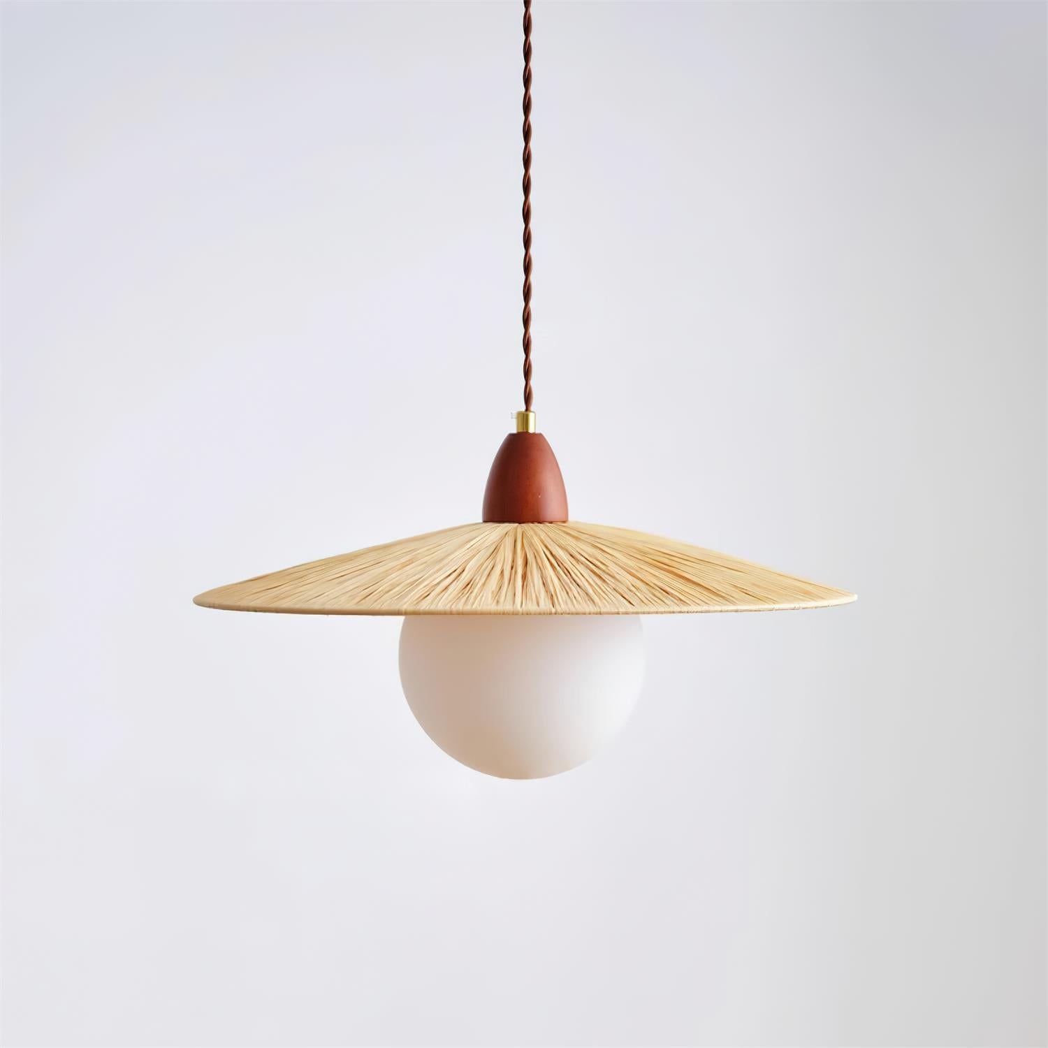 Briuna Pendant Lamp Raffia Organic Minimalist - Letslighting