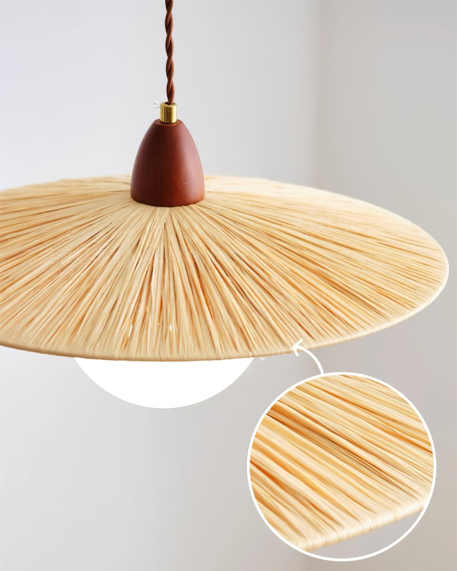Briuna Pendant Lamp Raffia Organic Minimalist - Letslighting