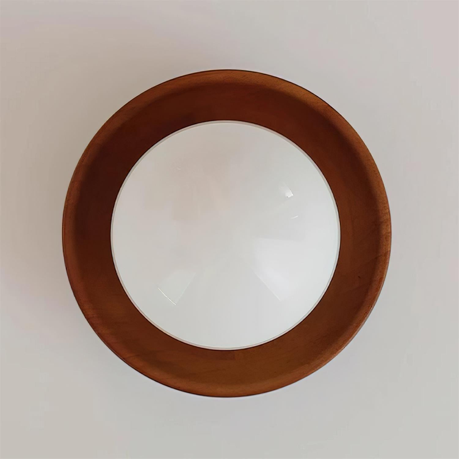 Ceiling Light Globe Opal Glass Modern Brass Walnut Accent Flush Mount - Letslighting