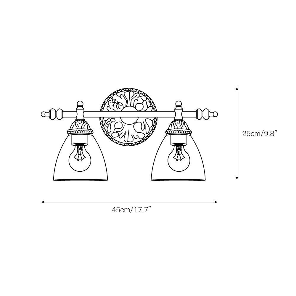Orion Vintage Industrial Vanity Glass Wall Lamp - Letslighting