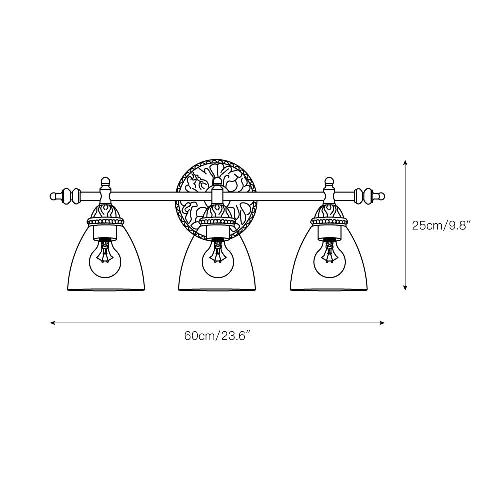 Orion Vintage Industrial Vanity Glass Wall Lamp - Letslighting