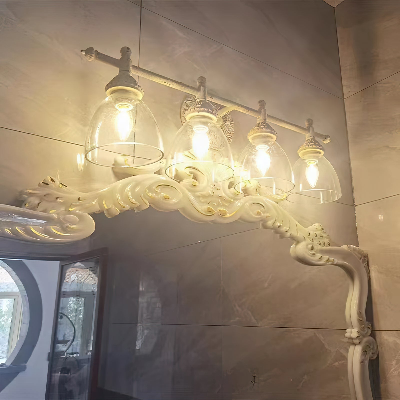 Orion Vintage Industrial Vanity Glass Wall Lamp - Letslighting