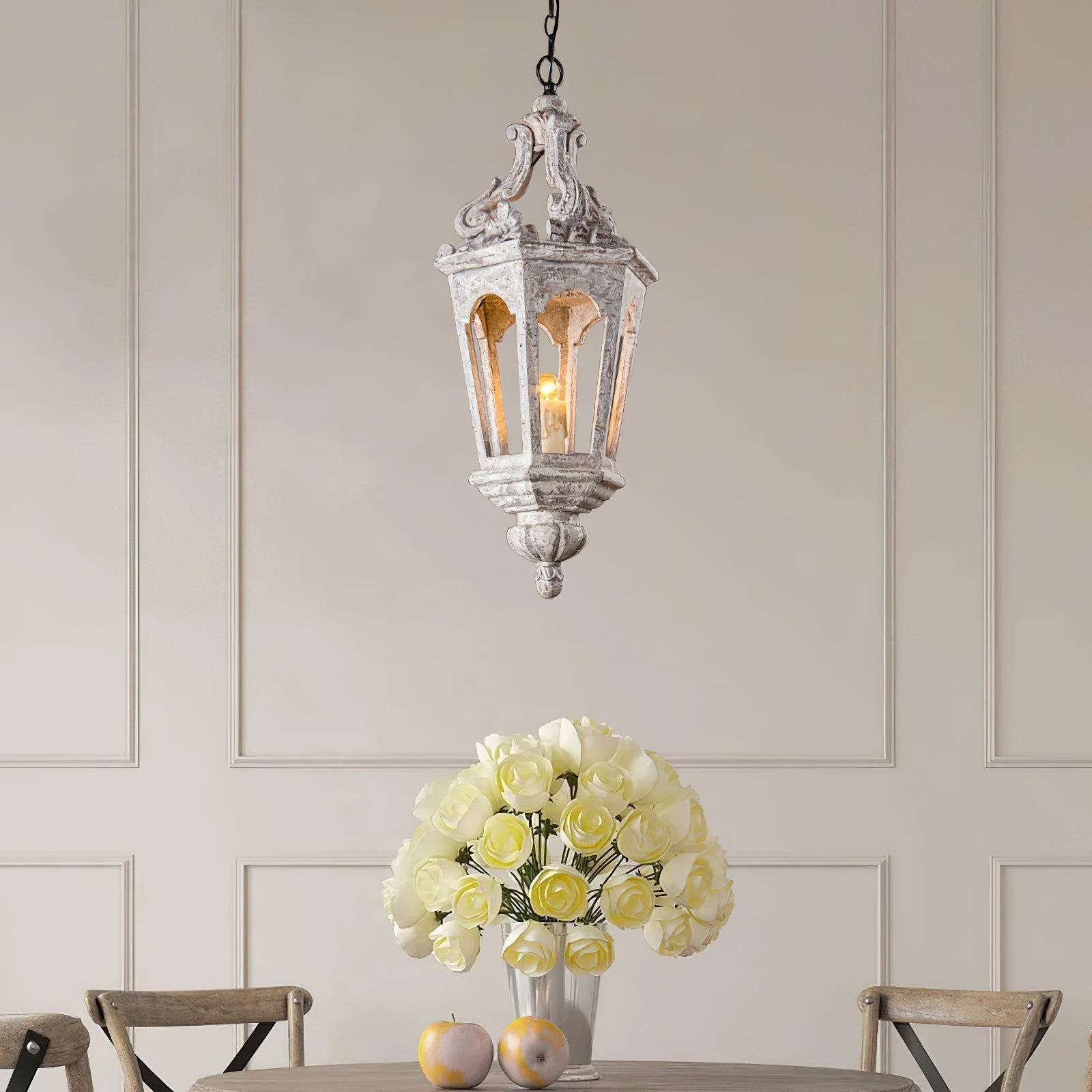 Seren Postmodern Luxury Elegance Wood Resin Lantern Pendant Lamp - Letslighting
