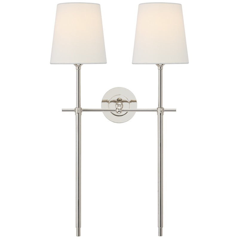 Silva Brass White Tapered Shade Wall Lamp - Letslighting