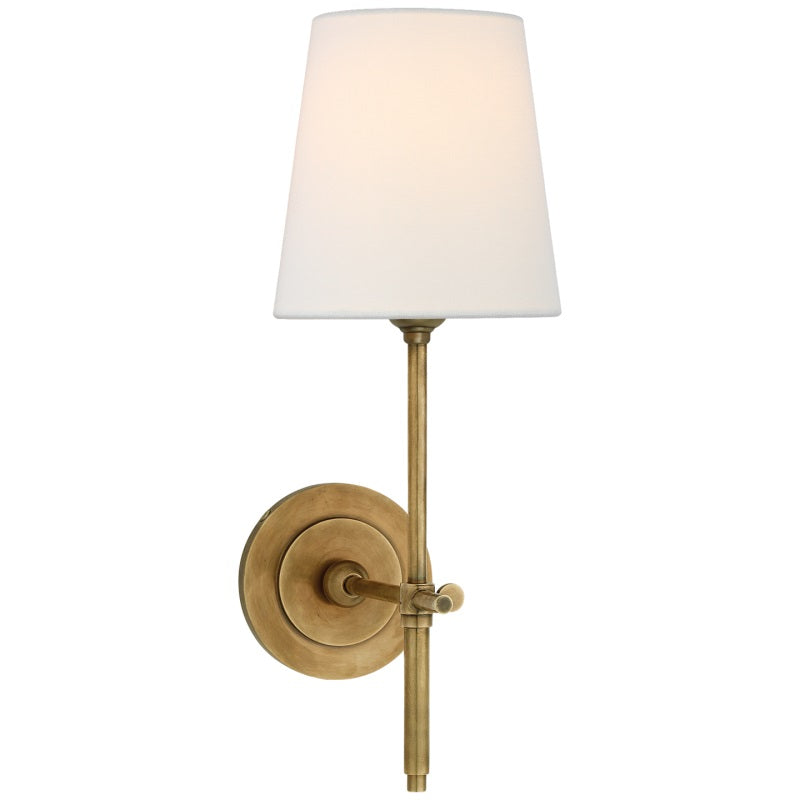Silva Brass White Tapered Shade Wall Lamp - Letslighting