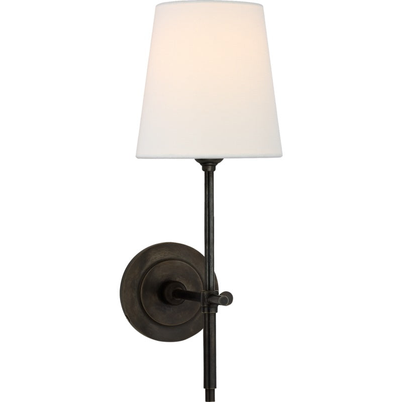 Silva Brass White Tapered Shade Wall Lamp - Letslighting