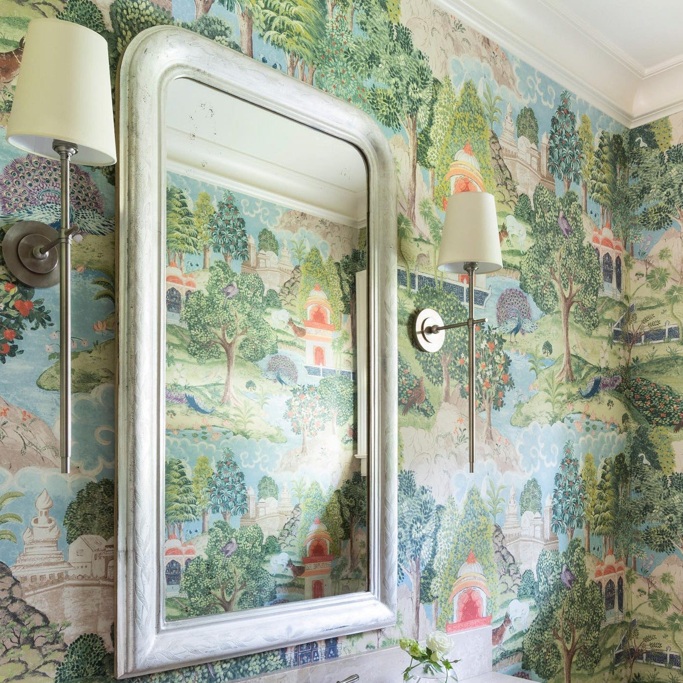 Silva Brass White Tapered Shade Wall Lamp - Letslighting