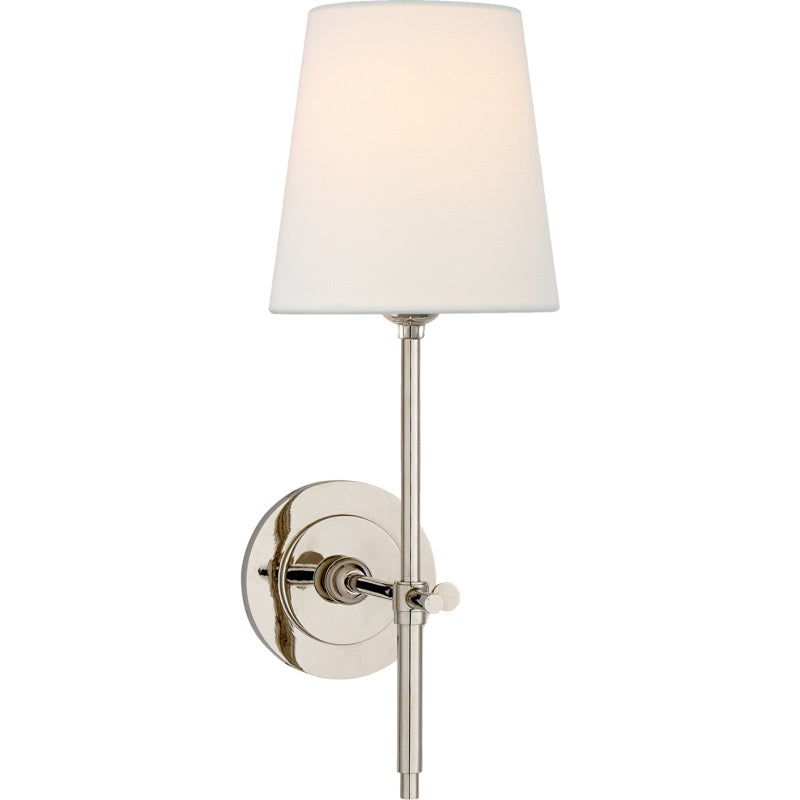 Silva Brass White Tapered Shade Wall Lamp - Letslighting
