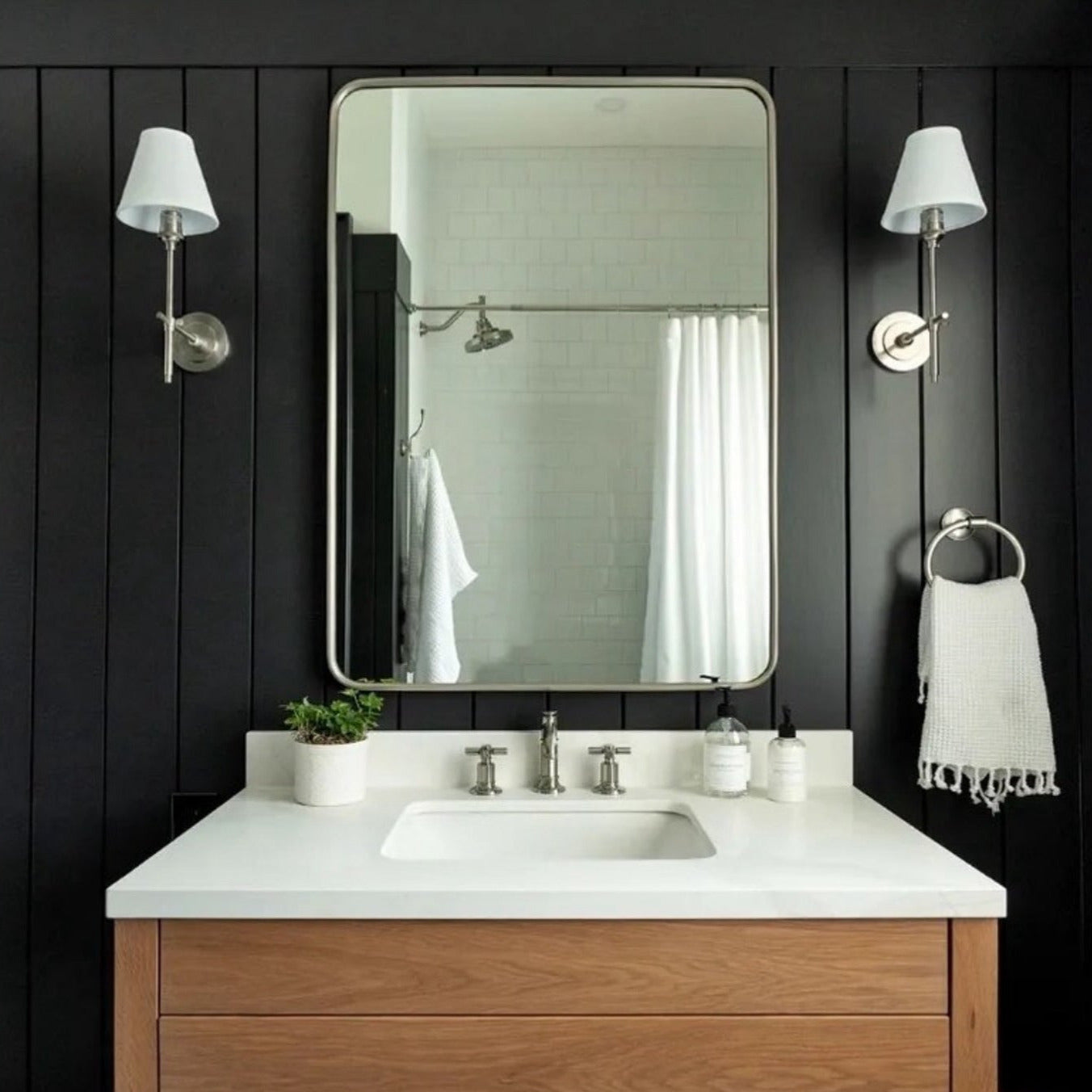 Silva Brass White Tapered Shade Wall Lamp - Letslighting