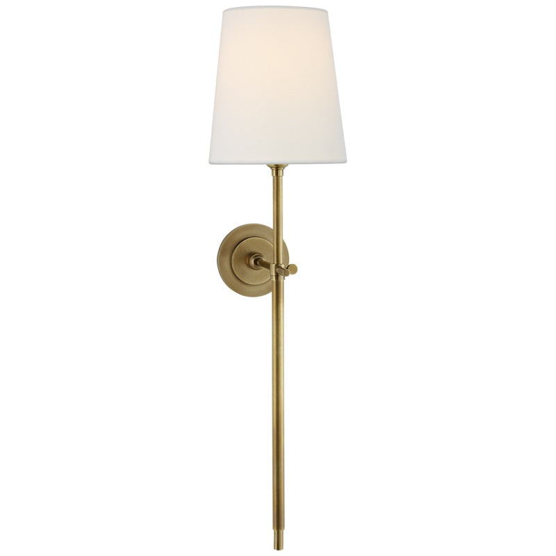 Silva Brass White Tapered Shade Wall Lamp - Letslighting