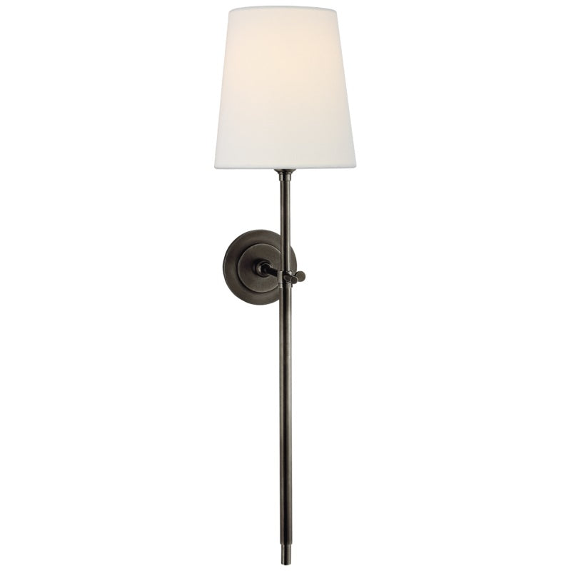 Silva Brass White Tapered Shade Wall Lamp - Letslighting