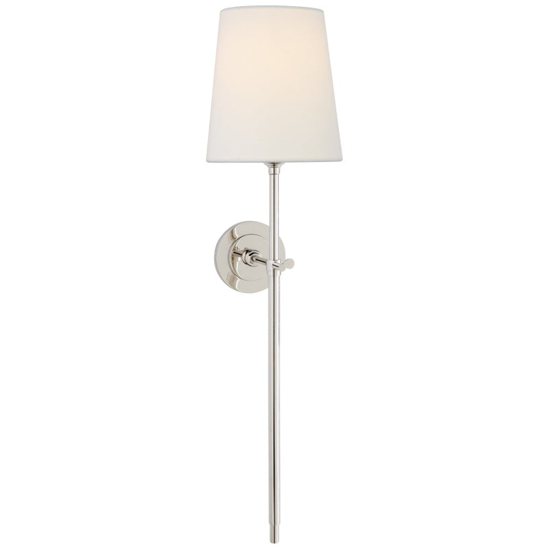 Silva Brass White Tapered Shade Wall Lamp - Letslighting