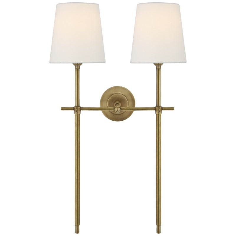 Silva Brass White Tapered Shade Wall Lamp - Letslighting