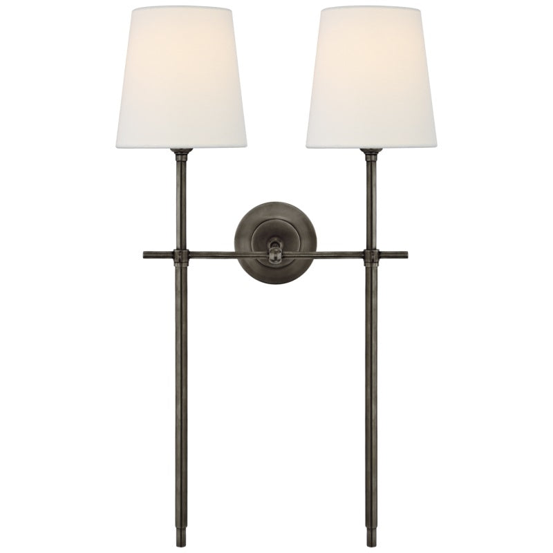 Silva Brass White Tapered Shade Wall Lamp - Letslighting