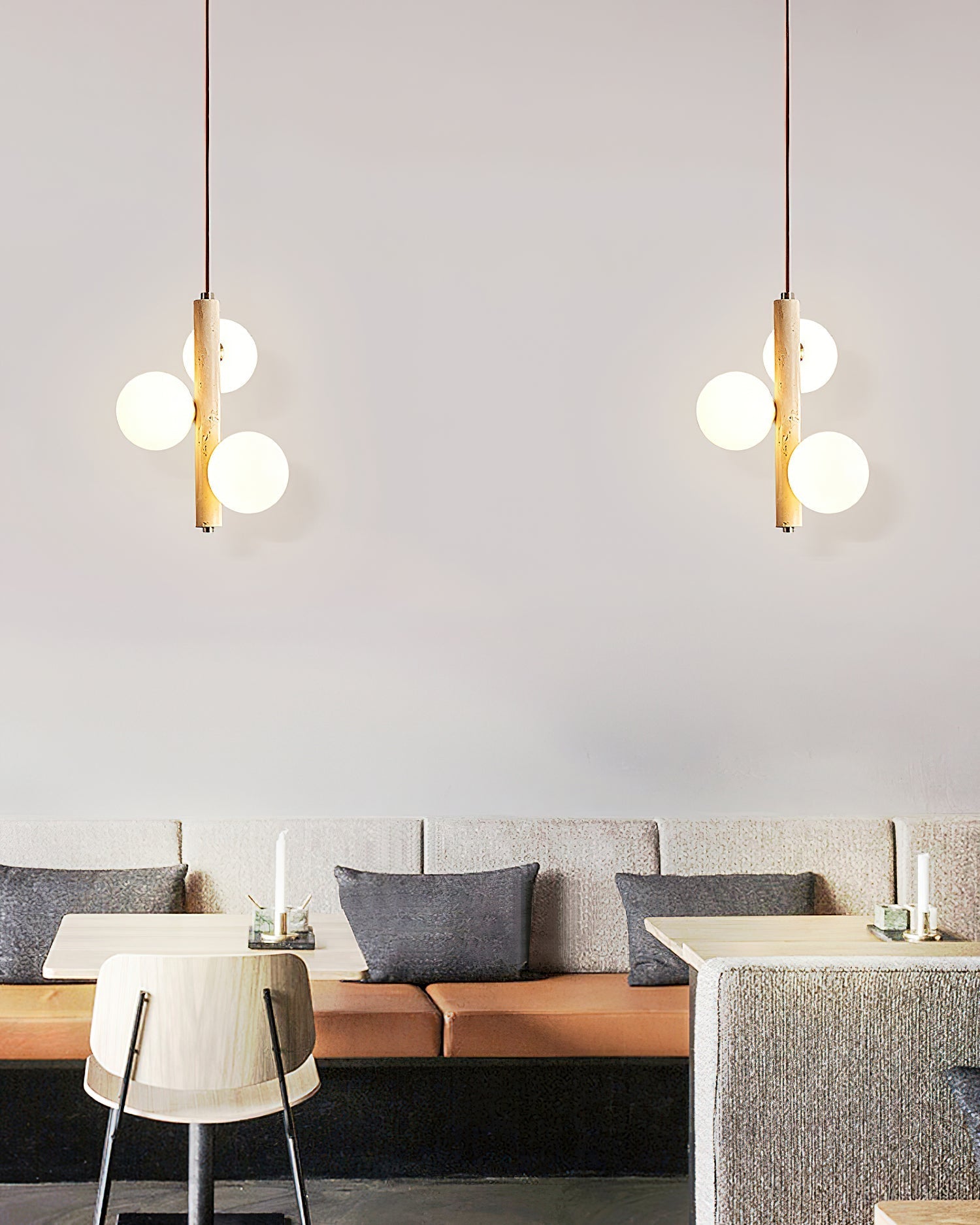 Aursorel Multi-Globe Travertine Pendant Light - Letslighting