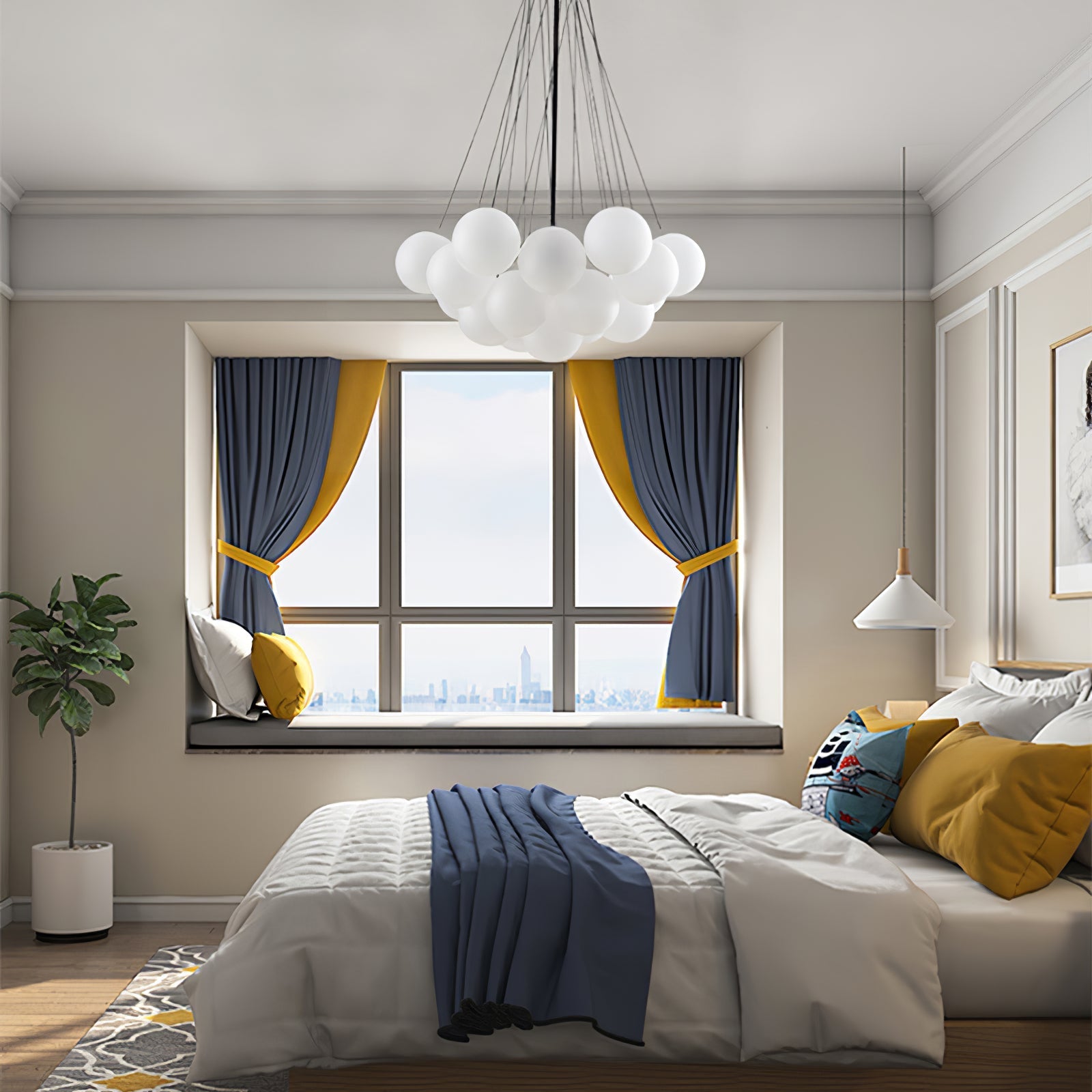 Lustra Chandelier Bubble Frosted Glass - Letslighting