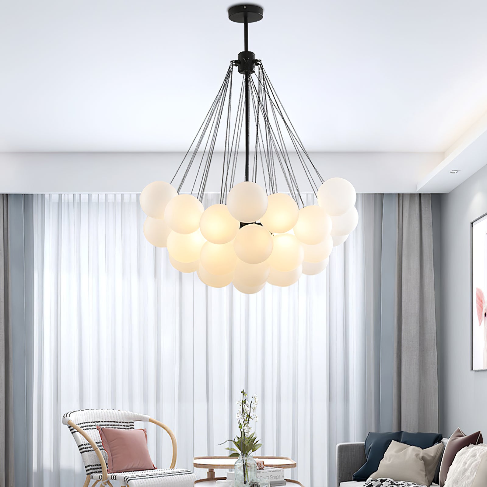 Valentina Glass Globe Pendant Light Bubble