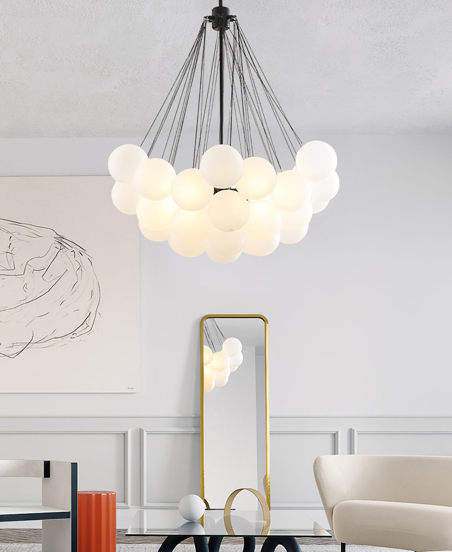 Lustra Chandelier Bubble Frosted Glass - Letslighting