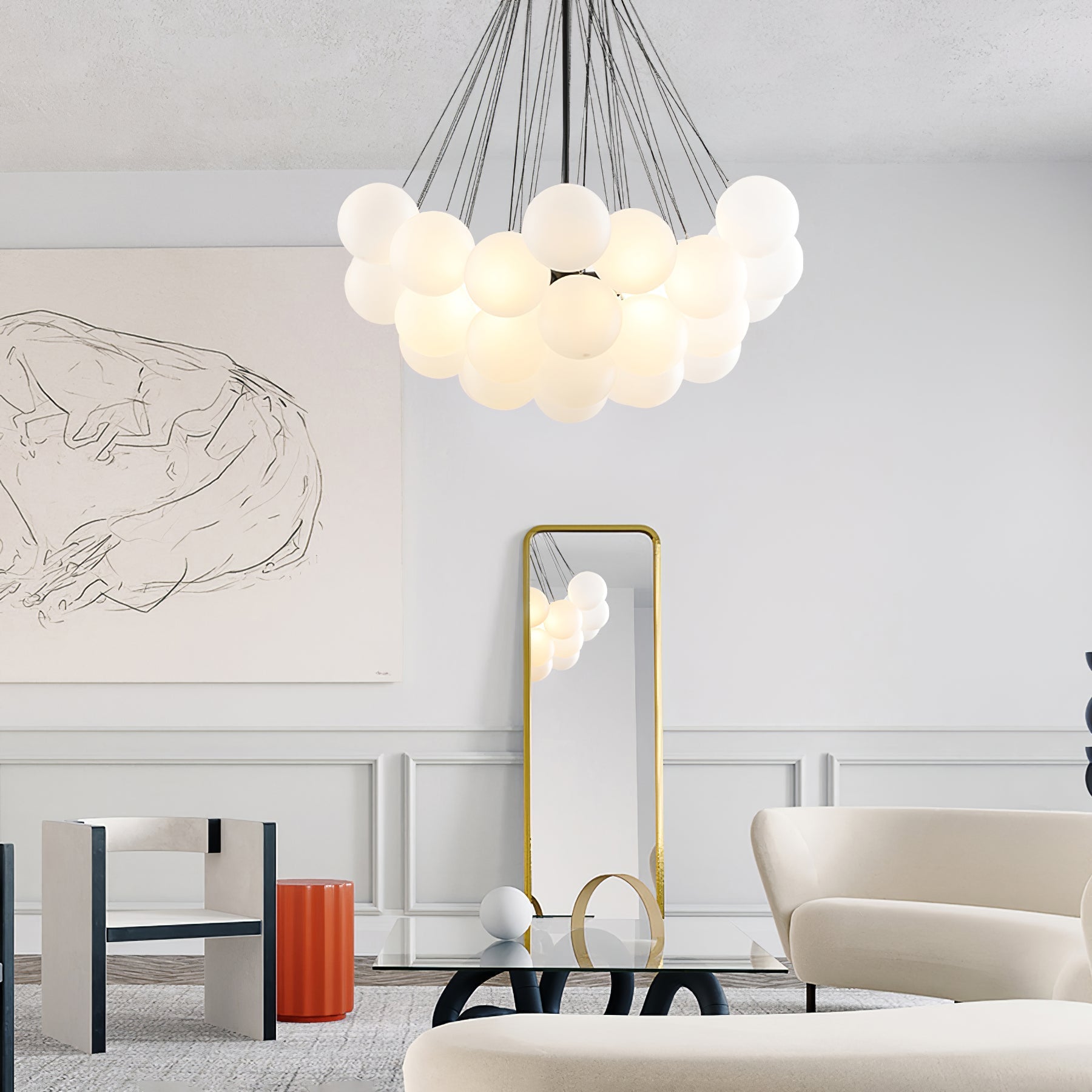 Valentina Glass Globe Pendant Light Bubble