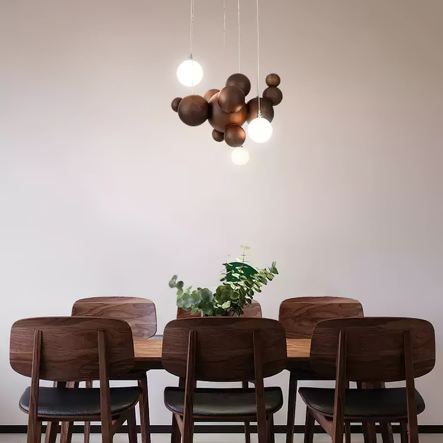 Lustra Chandelier Wood & Acrylic Bubble Ball Cluster - Letslighting