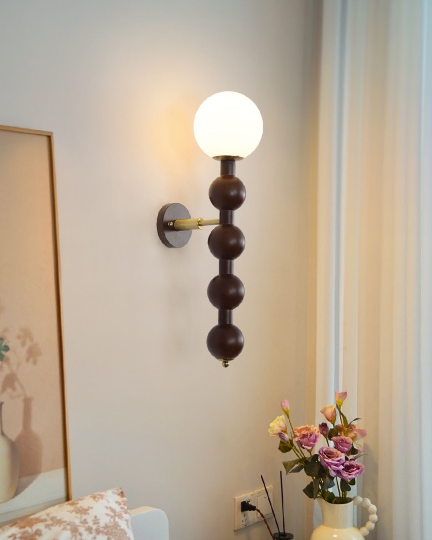 Olaeia Modern Minimalist Bubbly Wooden Glass Wall Lamp - Letslighting