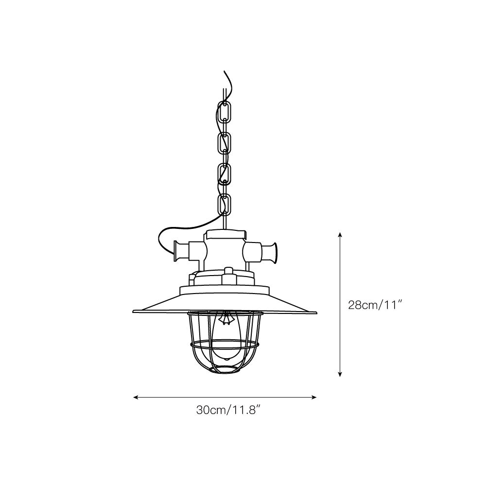 Celest Vintage Industrial Cage Glass Pendant Light - Letslighting