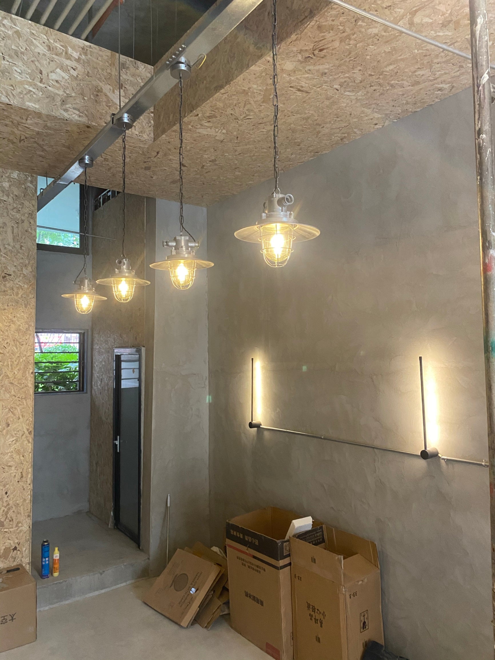 Celest Vintage Industrial Cage Glass Pendant Light - Letslighting